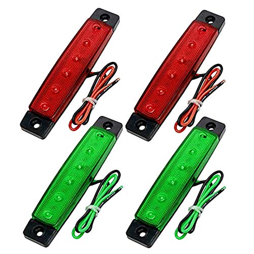 Tamkyo 4 Unids Rojo Verde Barco NavegacióN Luces LED Luces de Popa Barcos Luz de Estribor 12V Cover