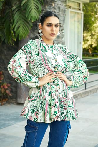 Image of Leriya Fashion Women's Rayon Korean Style Long Sleeve Oversized Button Down Shirt | Plus Size Workwear Top for Office & Casual Wear (Available in Plus Size)