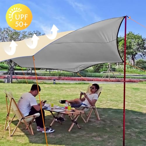 Bâche de camping imperméable 4,9x4,9m kaki haute densité pour bivouac - 3