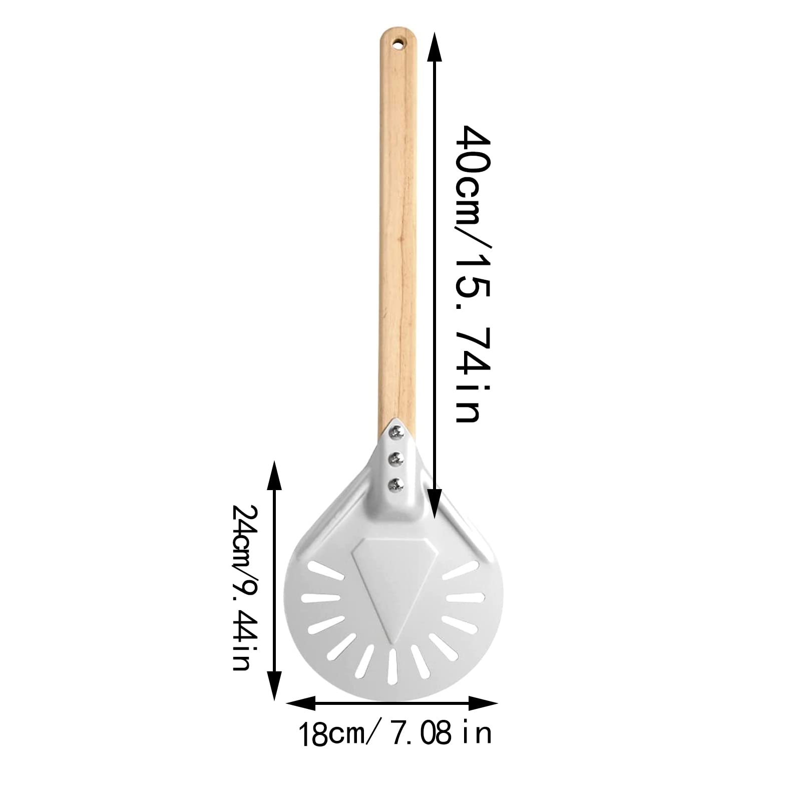 Pala para pizza perforada, excavadora de aluminio para pizza