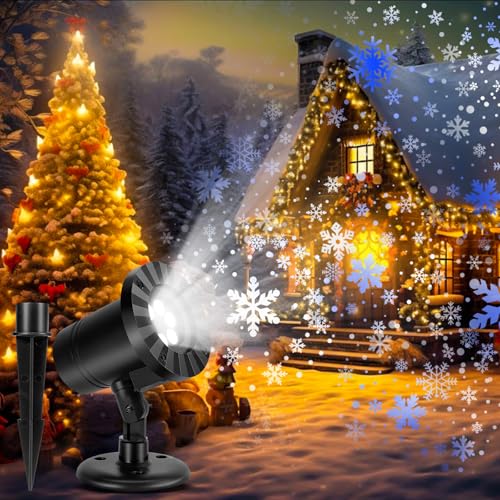 Proiettore Luci Natale, Proiettore a LED di Natale per estern IP65 Impermeabili, con 6 LED per La Festa a Tema Natalizio, Giardino, Interni ed Esterni, Matrimoni