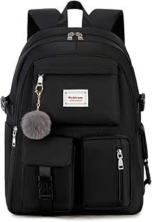 Wadirum Fashion School Backpack for Girls and Boys Cute Daypack for Women, black