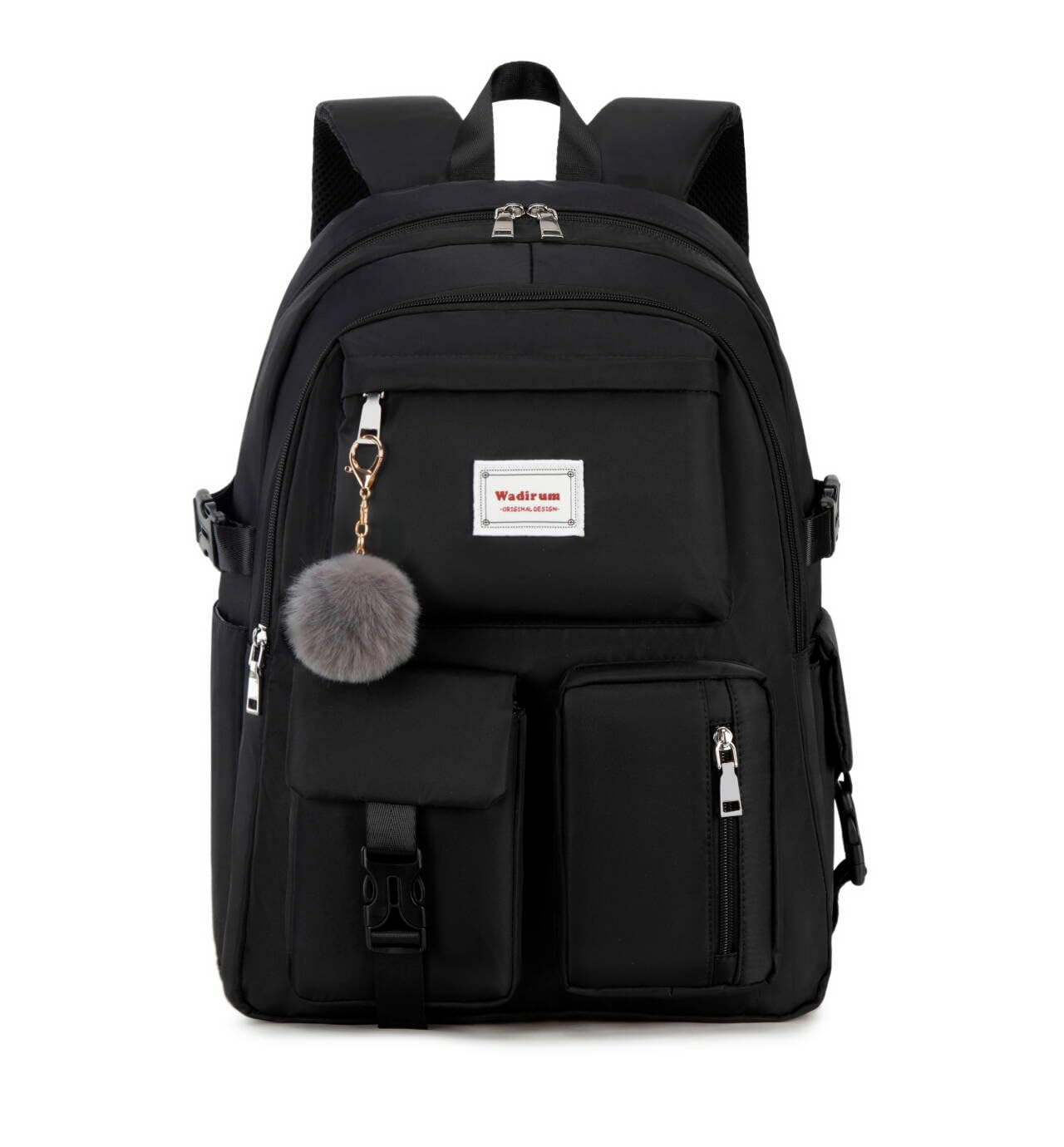 Wadirum Mode Schulrucksack für Mädchen und Jungen Cute Daypack für Frauen Schwarz