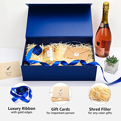 LIFELUM Gift Boxes 5 Pack 13.85 x 8.35 x 4.45 inch, Large Gift Box for Presents with Ribbon,Card,Shredded Paper Filler - Thumbnail 6