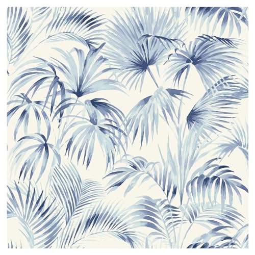 Chesapeake Manaus Blue Palm Frond Wallpaper, 4071-71016