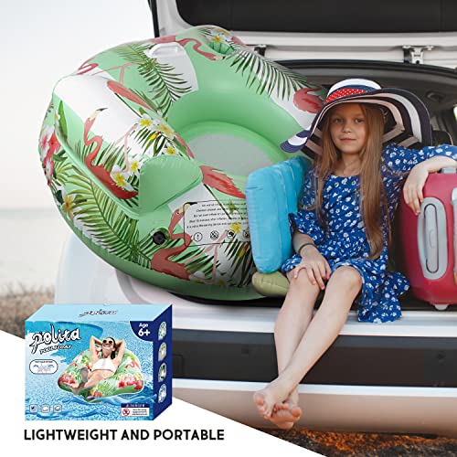 Polita Pool Float, Pool Floats Adult With Backrest, 2In1 Pool Floats Adult Size Mesh Bottom, Pool Floats Kids With Cup Holder And Handle, Blow Up Pool Floats For Swimming Pool (Flamingo) #TOP4