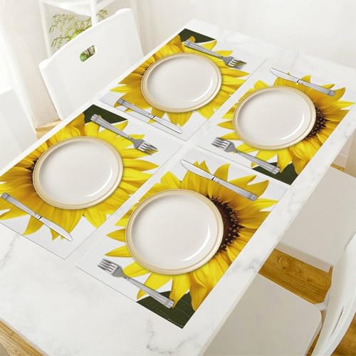 Sets de table tournesol résistants à la chaleur et lavables