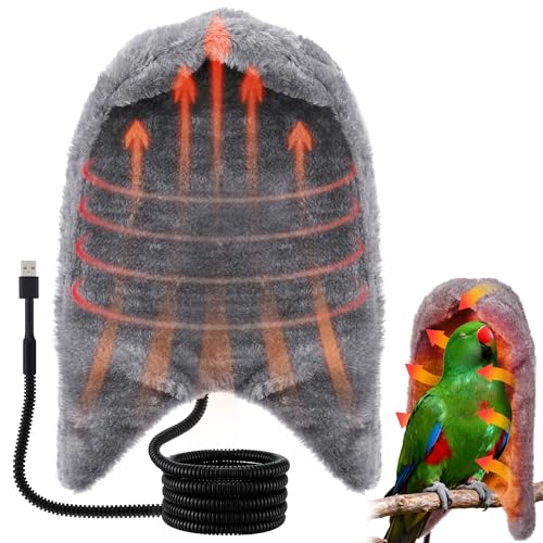 Dreyoo Snuggle Up Bird Cage Heater for Parrot and Small Birds,5V Low Voltage Heated Bird Perch with Constant Temperature Control & Anti Bite Line, Cozy Corner Warmer Blanket Cage Accessory(11.2'× 7')