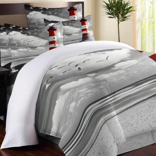 Housse de couette phare de plage en microfibre douce haute densite - 4
