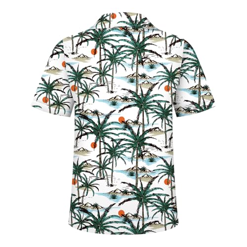 Image of Hawaiian Shirt for Men Tropical Shirts Summer Beach Button Down Short Sleeve Luau Aloha Floral Cruise Vacation Outfit 2026