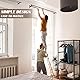 Gardinenstangen Innenlauf 2-Läufig aus Edelstahl, 76-198cm Gardinenstangen Verstellbare mit Kappenknäufen und Halterungen - Dekorative Fenster für Wohnzimmer Schlafzimmer Fenster/Schwarz