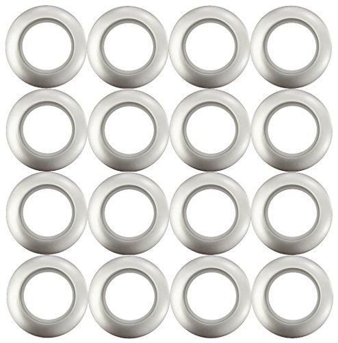 OZ special Curtain Grommets Sheers Grommets Reusable Silencer Sliding Easy snap Install Silver 1.73 Inch Inner Diameter(16-Pack)