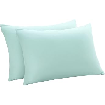 PiccoCasa Bamboo Cushion Cover 40 x 60 cm Cooling Cushion Covers Set of 2 with Zip Breathable Ultra Soft Cooling Pillow Sleeping Pillow Teal 40 x 60 cm