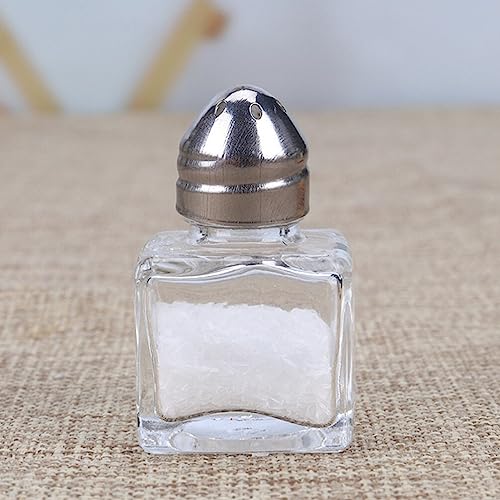 BESTonZON 10pcs Mini Salt and Pepper Shakers Small Cube Glass Spices Shaker Container Bottle Seasonings Condiment Storage Jar with Pour Holes for Kitchen Travel Camp - Image 4