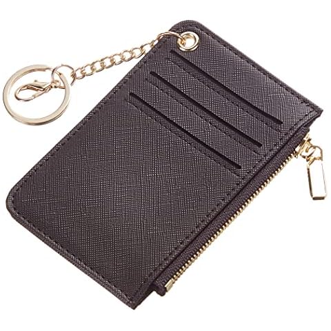 Toughergun Womens Keychain Wallet Slim Front Pocket Minimalist RFID Blocking Credit Card Coin Change Holder Purse Wallet(Coffee) Cover