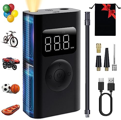 Cordless Tire Inflator Portable Air Compressor,Portable Air Pump For Car Tires,Inflation Electric Tire Pump for Car,Motor,Bike,Ball,Automotive Tire Inflator,with LED Light,4000mAh Battery