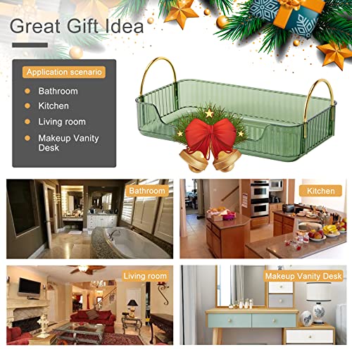 Invssene Bathroom Organizer Countertop, Vanity Organizer Trays For Bathroom Counter, Bathroom Tray Counter Organizer, Plastic Tray Stand For Perfume, Makeup, Skincare(Green, 1 Tier) #TOP5