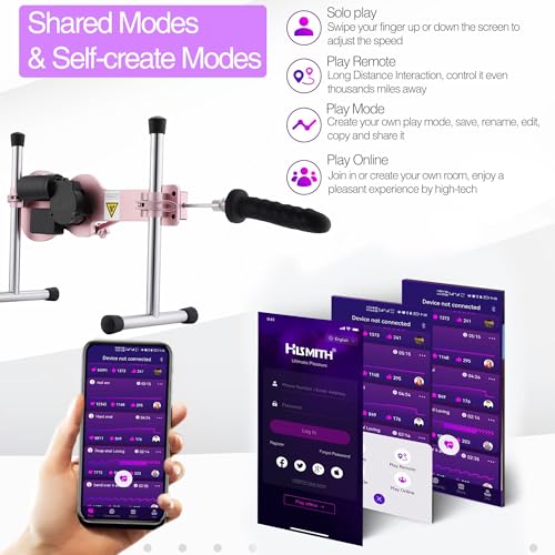 Hismith Mini Sex Machine with KlicLok System, APP Controlled Thrusting Premium Love Machine with Remote Control, Pink - Image 7