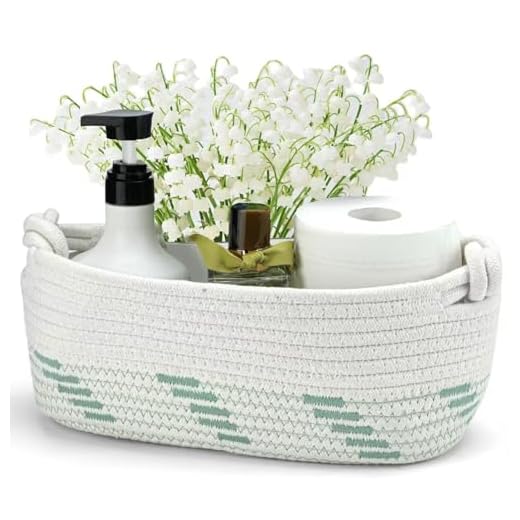Cestas pequenas para presentes, cesta decorativa bonita vazia para presentes, cesta de presente de tecido branco com alça, decoração boho para prateleiras de banheiro, quarto, berçário, entrada (verde