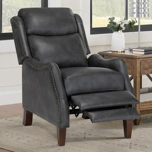 KISLOT Leather Pushback Recliner Faux Armchair with Rivet Decoration Single Sofa Accent Chair for Living Room Bedroom by KISLOT - Image 2