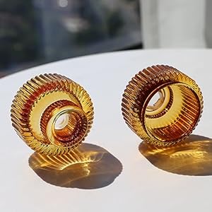 Wohocandlestickholderssetof4ambervotivecandleholdersforfallweddingtablecenterpieceribbedglasstapercandleholdersfordinnerpartyhalloweenthanksgivingdecor Urban Country Home Decor Woho candlestick holders set of 4 amber votive candle holders for fall wedding table centerpiece ribbed glass taper candle holders for dinner party halloween thanksgiving decor urban country home decor