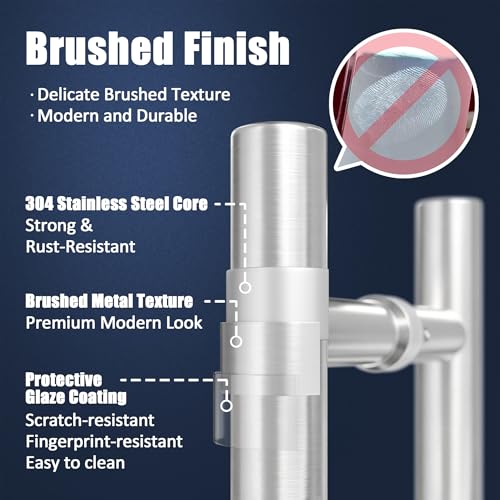 Ranbo 12" Push Pull Door Handle, Anti-Fingerprint Brushed Nickel Finish by Ranbo - Used condition - Image 6