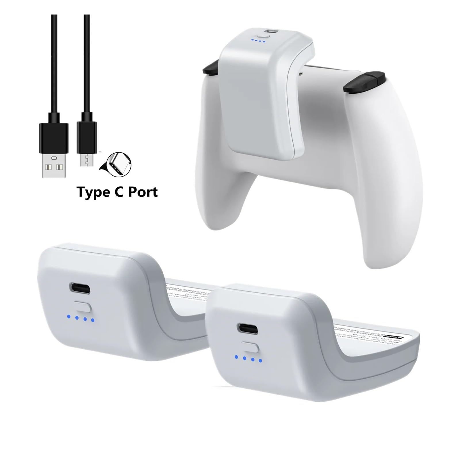Batteria Esterna A Ricarica Rapida, Accessorio Da Gioco For Gamepad Wireless(2pcs)