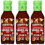 Organicville Original BBQ Sauce - Barbeque Sauce, Sweet, Smoky Flavor, Gluten Free, Vegan, Organic, Non-GMO, Vegan Barbeque Sauce, Gluten Free Barbeque Sauce, Made with Agave Nectar - 14 Oz, 3-Pack