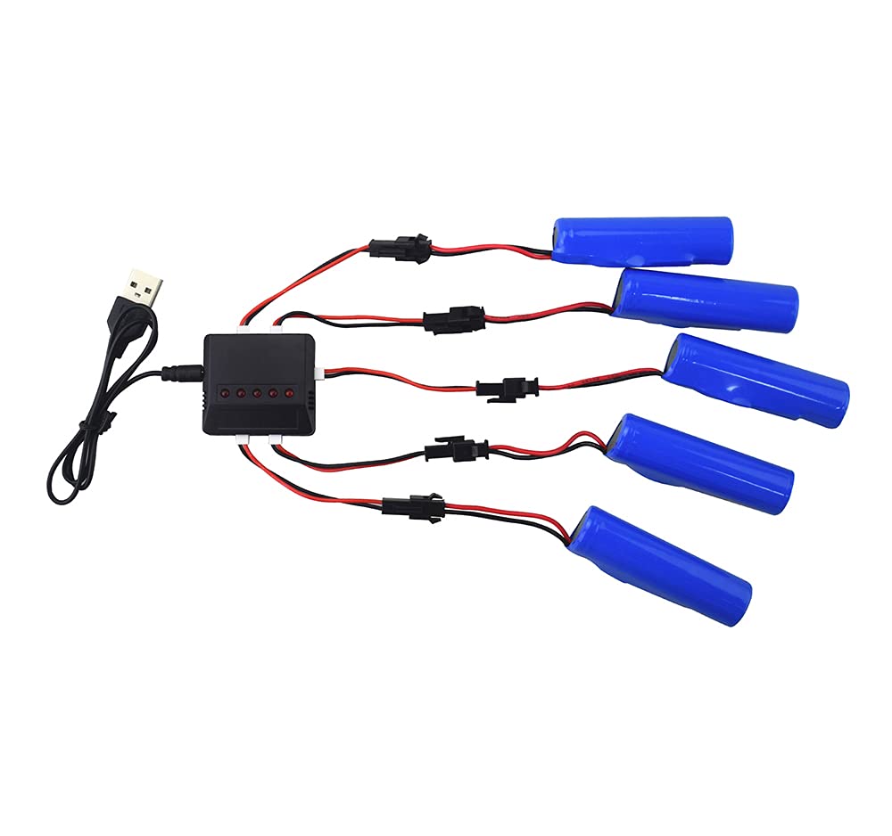 5PCS 3.7V 1200mAh Li Battery With 5-in-1 Charger For DE49 DE57 DE70 RC Car - Spare Battery Pack - View #14
