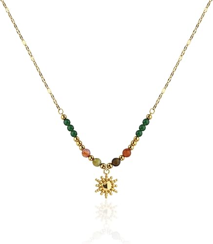 Konikit Collar con dije delicado para mujer, chapado en oro, cadena hecha a mano, joyería simple