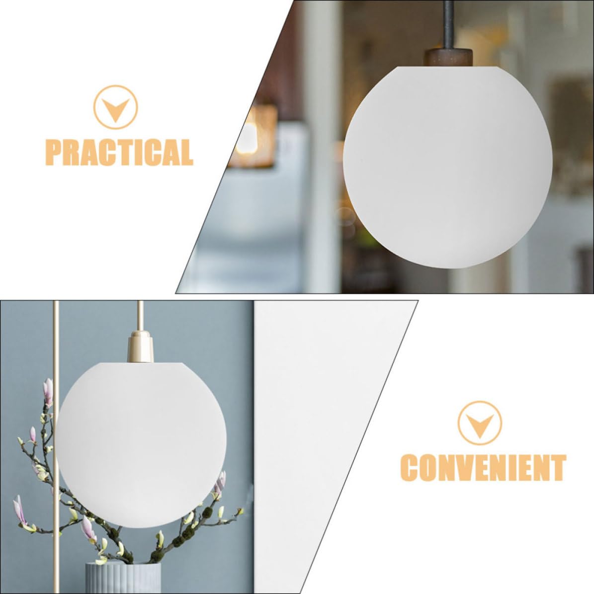 Paralume in Vetro Bianco Latte 25cm per Lampadario