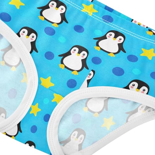 Joisal Girls Underwear Toddler 2t Cotton Little Girl Panties Artistic Briefs Undies Kids Cute Cartoon Penguins Blue4