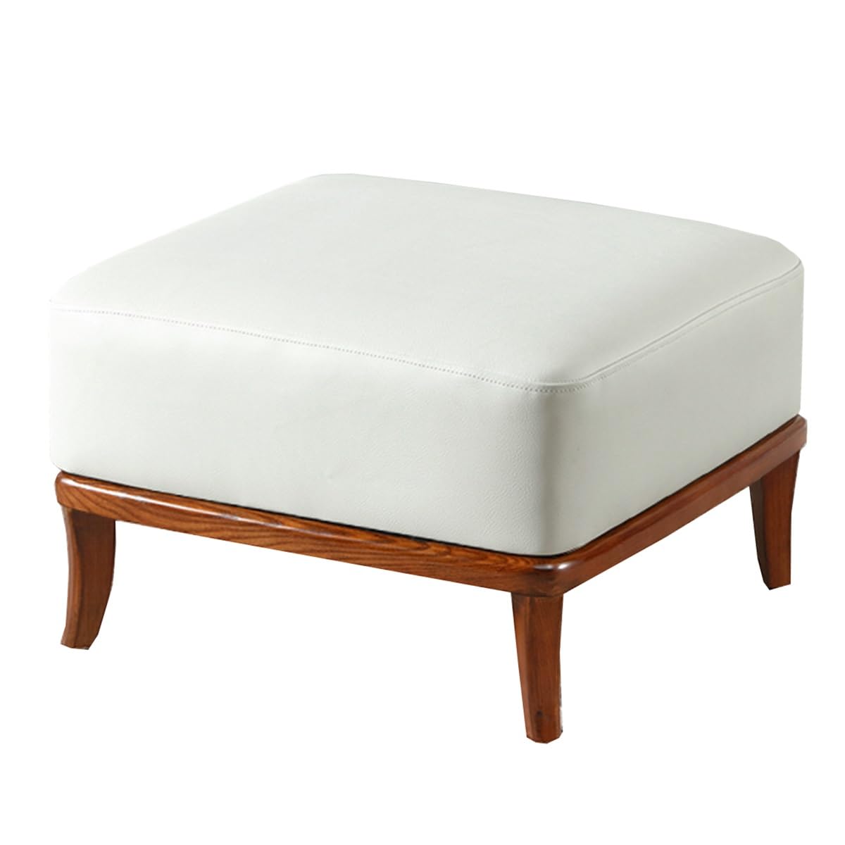 Repose-pieds en cuir rembourré pour soulager les jambes et pouf beige