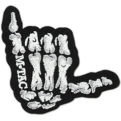 M-Tac Shaka Hand Embroidered Patch - Skull Ghost Skeleton Finger - Morale Badge for Tactical Military Army Gear with Hook Fastener (Shaka)