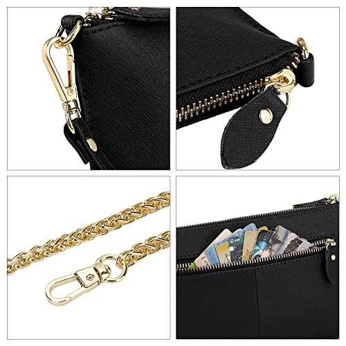 Image of Uromee Wristlet Wallet Clutch Purses for Women Genuine Leather Crossbody Bag Handbag with Detachable Shoulder Chain