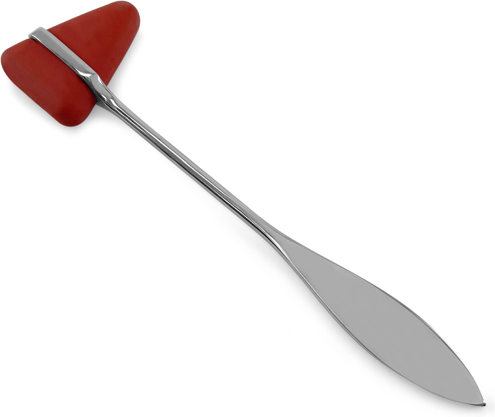 Taylor Tomahawk Reflex Hammer – 8" Chrome-Plated Handle, Durable PVC Bumper, Stainless Steel, Accurate Reflex Testing Tool for Medical Professionals - Red