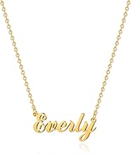 M MOOHAM Gold Custom Name Necklace Personalized - 18K Gold Plated Personalized Name Necklaces for Women, Plate Monogram Ne...