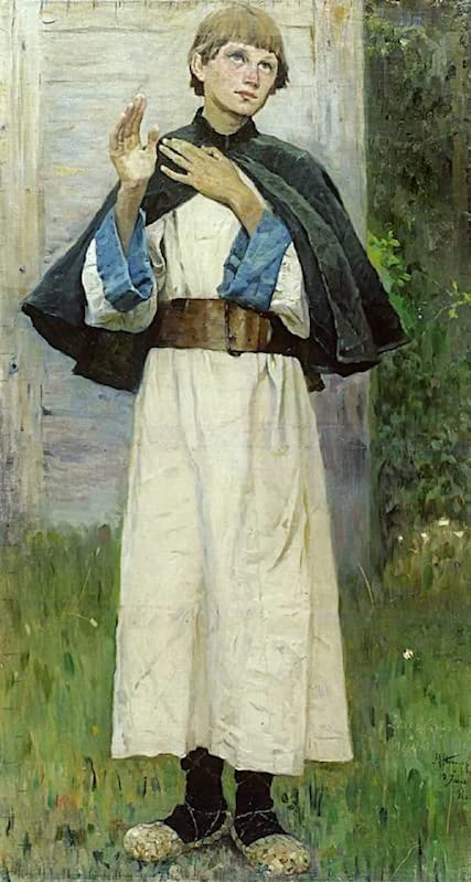Art Mural Jeunesse de Saint Serge Mikhail Nesterov pour habiller un grand mur vide