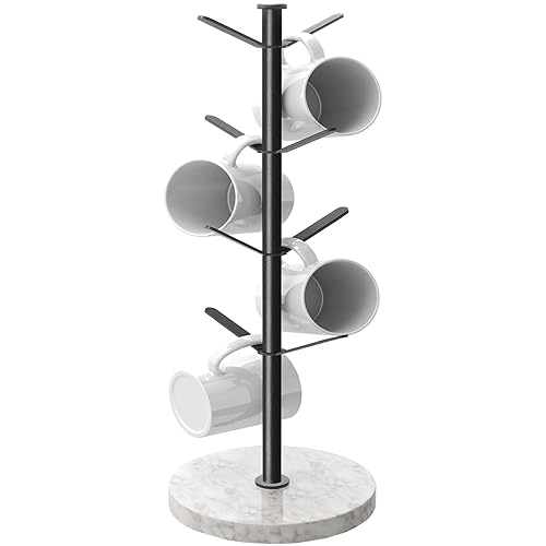 Gypie Marble Mug Holder Tree, 8 Hooks Coffee Cups Stand,