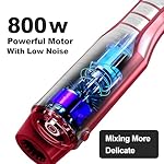 Immersion Blender Handheld,800W Powerful Electric Hand Blender with 6-Speed&Turbo,Electric Mixer Handheld for kitchen,Smoothie,Soup,Baby Food,Puree,Drinks,RoseRed - Image 2