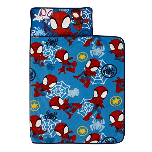 marvel spidey and his amazing friends blue red and white spidey team toddler nap mat