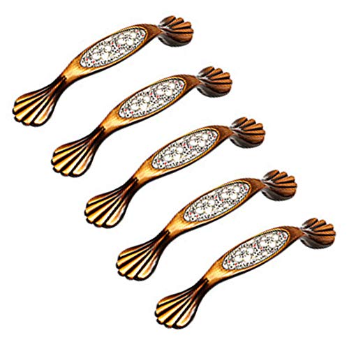 Perillas de cerámica Manija de la Puerta Tirador del cajón del gabinete, Tiradores de la manija del Tirador de la Puerta de 5 Piezas, Cocinas de cerámica Vintage, Perilla del cajón de los Muebles del Cover