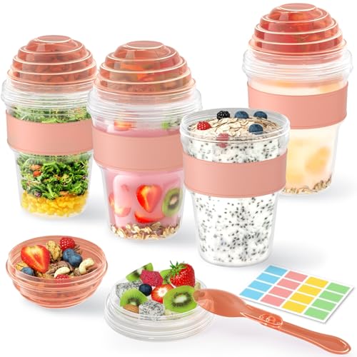 62% Off 4-Pack Reusable Yogurt Cups with Lids & Spoon