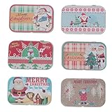 OFFSCH 6 Piezas Cajas de de Hojalata para Navidad de Unidades Resistentes y Reutilizables para Dulces Bombones y Pequeños Obsequios Festivos