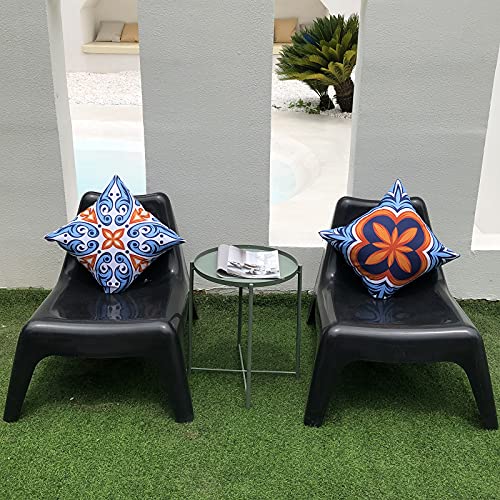 Hckot Outdoor Waterproof Throw Pillow Covers For Patio Furniture Set Of 4 Floral Printed Boho Decorative Farmhouse Pillow Covers For Couch Garden Tent Balcony 18X18 Inch #TOP5
