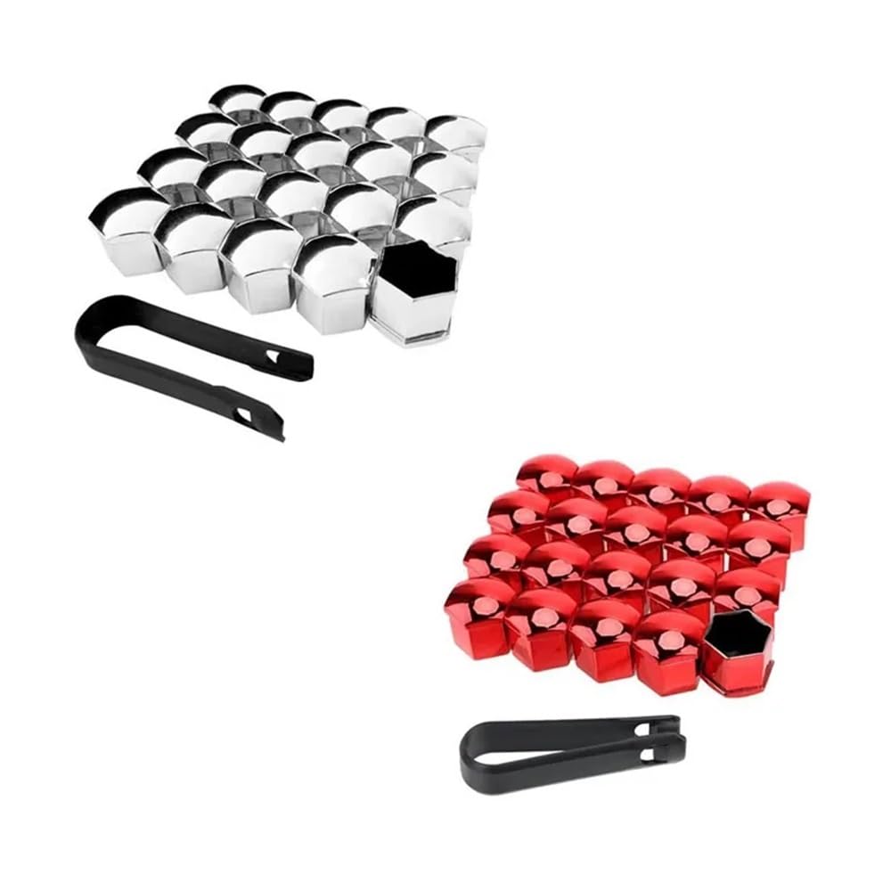 LOCKLGFMCZ 20/40Pcs Car Wheel Nut Caps 17/19/21mm Auto Hub Screw Cover Black Plastic Anti Dust Bolt Covers Tire Accessories(Gold,17mm)