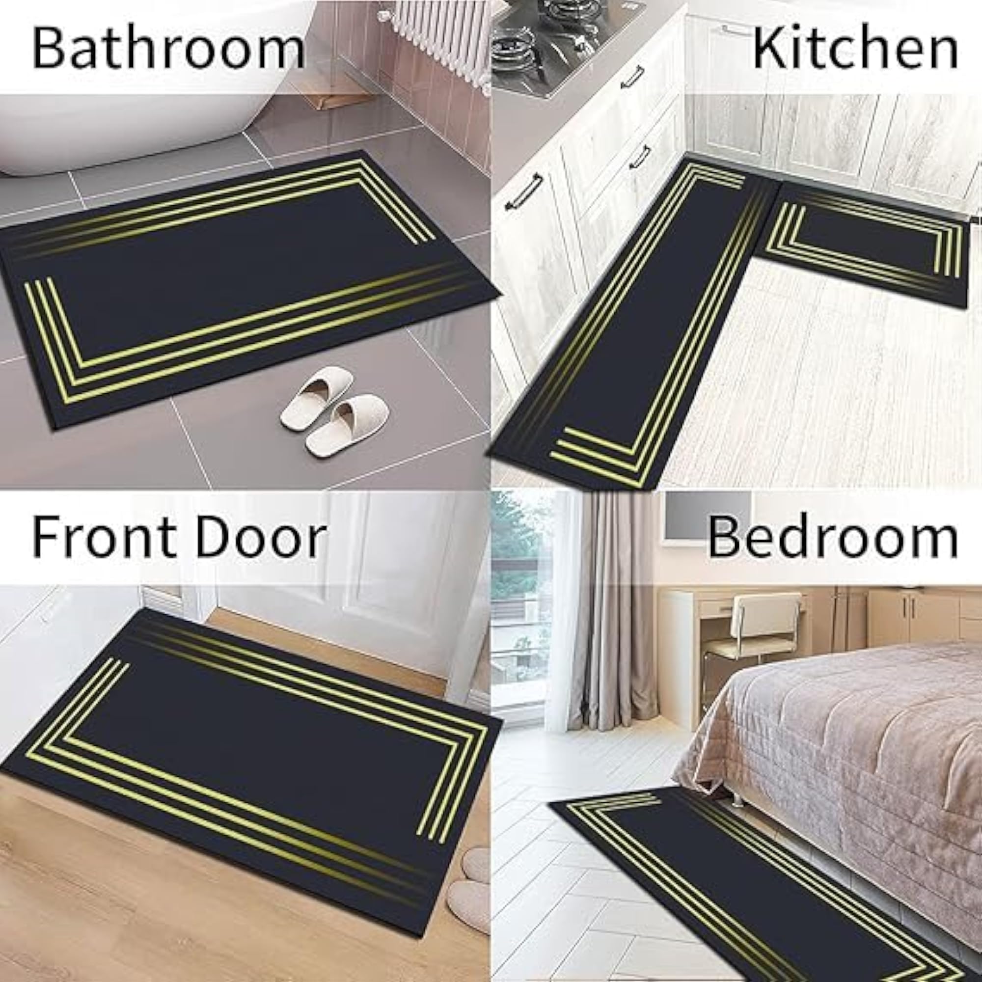 2 Piece Kitchen Mat, Non Slip Waterproof Runner