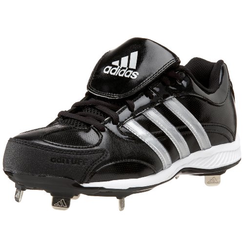 adidas Women's Fastpitch III Metal Softball Cleat,Black/White/Silver,5 M