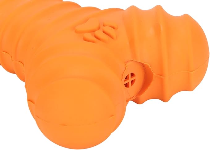 Zerodis Juguete Mordedor con Chirrido Hueso Naranja para Perros Grandes miniatura 9