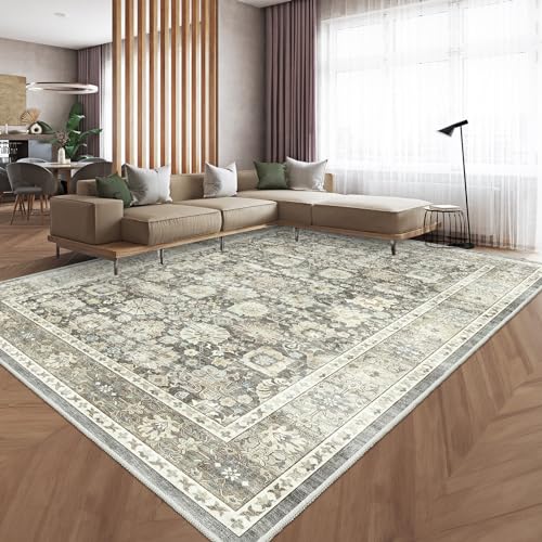 HOMFINE Alfombra Vintage Alfombra Salon - Alfombra Grande Salon Alfombra Lavable Alfombra de Dormitorio de Pelo Corto para...